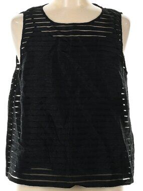 Banana Republic Sleeveless Black & Sheer Striped Tank with Cami - Medium - EUC